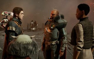 Cal, Greeze, Cere, and Saw discuss the revolution on Kashyyyk.